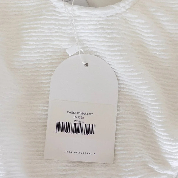 NEW Rumer the Label White Ribbed One Piece Bodysuit, Cassidy Maillot, Size Small - Picture 6 of 7